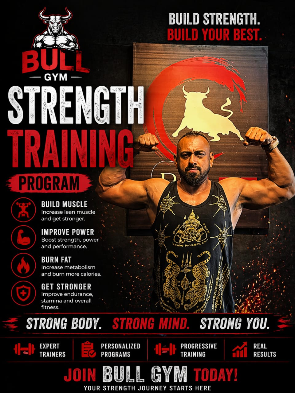 Strength training at Bull Gym